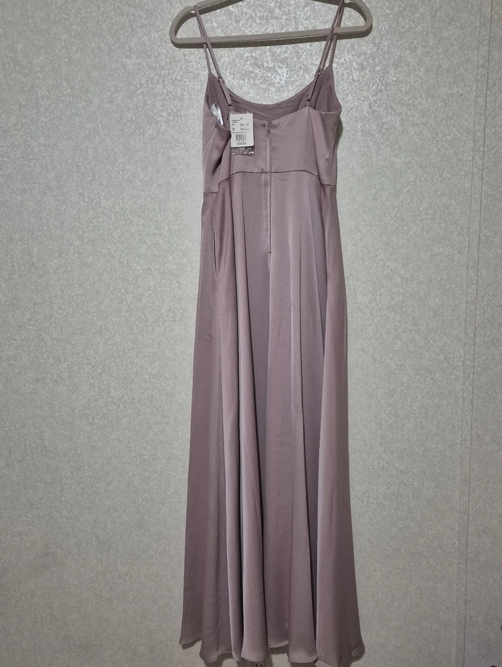 NWT David's Bridal Quartz Scoop Neck Spag Slip-Style Maxi Dress..Size:6 - Picture 7 of 14